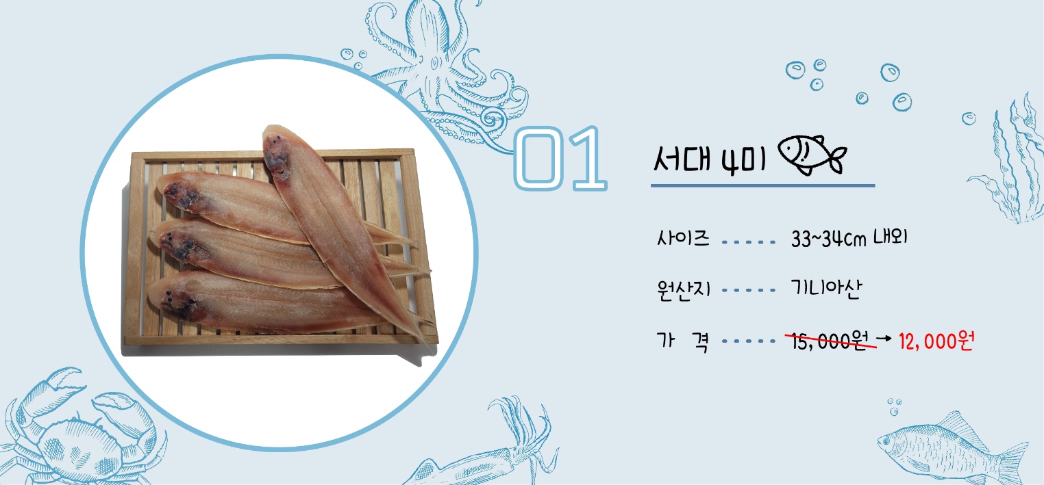 반건조 생선 골라담기